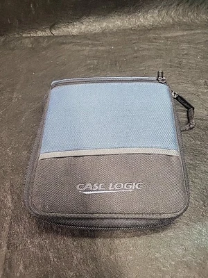 Soporte para juegos Case Logic 24 CD DVD azul y negro con cremallera bolsillo de almacenamiento Foto 1 de 4