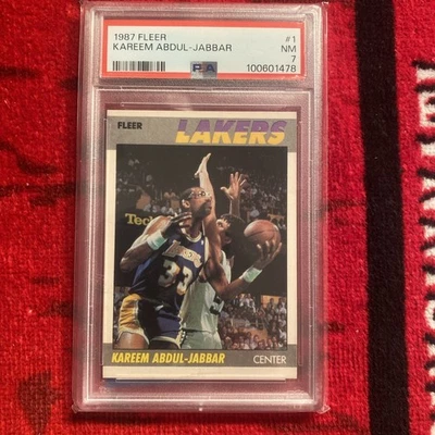 1987 Fleer Basketball Kareem Abdul-Jabbar PSA 8!  Great card,  fast shipping!  - Image 1 of 4