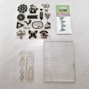 Silicon Stamp and Acrylic Stamp Block Bundle - Picture 1 of 12