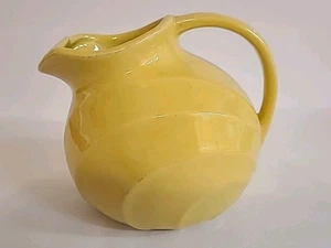 McCoy Pottery Yellow Ball Glazed Pitcher with Ice Lip 7" Tall Art Deco Era - Picture 1 of 6