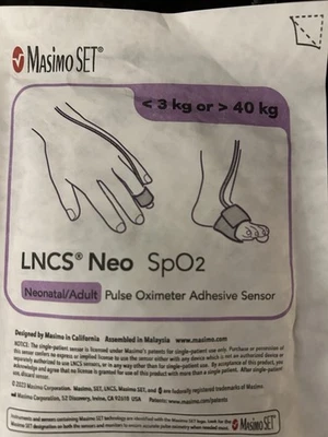 Masimo Set LNCS Neo SpO2 Neonatal/Adult Pulse Oximeter Adhesive Sensors, Qty. 50 - Image 1 of 2