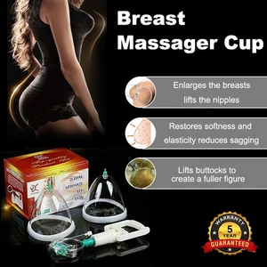 2PCS Cups Vacuum Breast Enlargement Pump Enhancer Suction Sucker Cupping Women - Picture 1 of 12