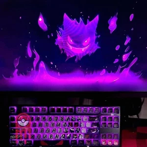 Pokémon Gengar Illuminated Mechanical Keyboard Keycap Simple Cross Keyboard - Picture 1 of 8