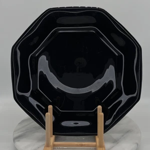 Arcoroc France Octime Black Glass Dinner Plates Soft Corners 10.5in - Set of 4 - Picture 1 of 15