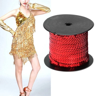 100 Yard Sequin String 6mm Decorative Accessory For Cloth Shoe Plastic Resi SG - Image 1 of 4