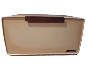 Vintage 70's Metal Lincoln BeautyWare Harvest Gold Bread Box w/Shelf.....Nice - Picture 1 of 8