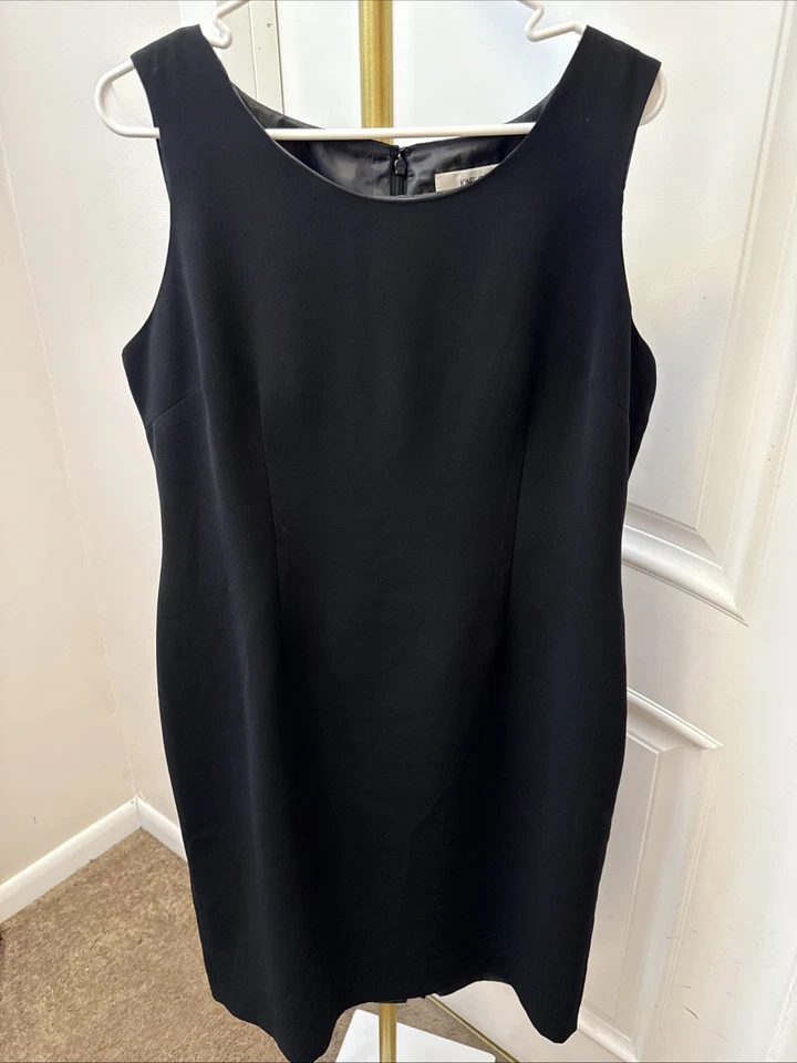Vestido para mujer Jones Studio sin mangas forrado negro talla 14 cremallera trasera abertura trasera Foto 1 de 4
