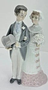 Lladro Novia y Novio #4808 Figura Porcelana COMO NUEVO España 1972 Pastel de Bodas - Imagen 1 de 8
