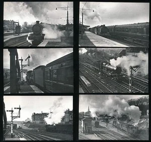 RAILWAY GWR 1949 PLYMOUTH 6 PHOTOS STEAM LOCOMOTIVES TRAINS + STATION NORTH ROAD - Picture 1 of 1