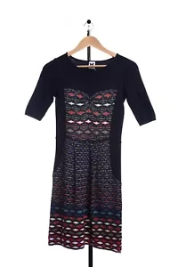 Vestido Missoni para mujer 40 negro tejido a rayas manga corta - Imagen 1 de 8