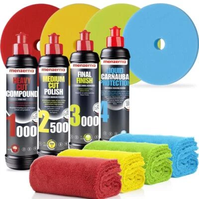 Car polish set menzerna + menzerna polishing pad + microfiber polishing cloth 4 pieces - Image 1 of 4