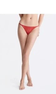 CALVIN KLEIN WOMEN SHEER MARQUISETTE LACE High Leg Tanga Panties QF7105610 $24 - Picture 1 of 12