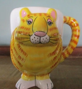 2 Vintage Gary Patterson Orange Tabby stripe kitty cat 12 oz Coffee Mugs - Picture 1 of 5
