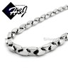 Poekio Silver Chains for Men Cuban Link Necklace Jewelry 316L