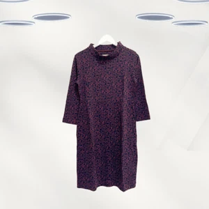 Ex White Stuff Women's 3/4 Sleeve Cowl Neck Jersey Dress in Brown Floral - Picture 1 of 3