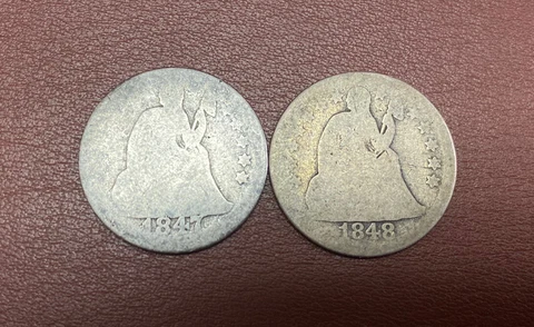 1847 & 1848 U.S Seated Dimes**** Cover