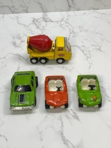 Vintage kleiner Tonka Zementmischer LKW, Dünenbuggys und Schleppwagen 4 Stück - Bild 1 von 7