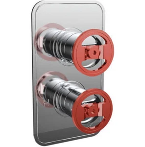 Crosswater Union ‘2 Red Handle Wheel ’ Shower Control Chrome UB1000LBPC_RW - Picture 1 of 3
