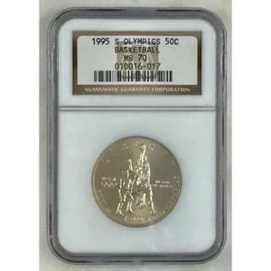 1995 S Olympics Basketball Half Dollar NGC MS70 *Rev Tye's* #601760 - Picture 1 of 4