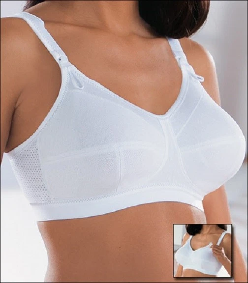 ANITA 5051 FULL-FIGURE MISS COTTON NURSING BRA IN WHITE - Image 1 of 4