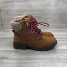 Steve Madden Boots Kids Youth 4 Rhoddes Brown Zip Lace Up Booties