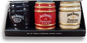 Jack Daniel’s Sammler Schnapsgläser Set (3) - Steinzeug Whiskyfass Design - Bild 1 von 8