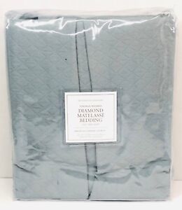 Restoration Hardware Vintage-Washed Diamond Matelasse Bed Skirt Full Pacific