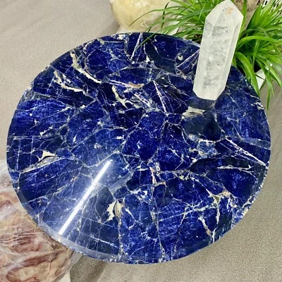 Sodalite Dining Table, Iridescent Gemstone Tabletop, Crystal Stone Furniture art - Image 1 of 4