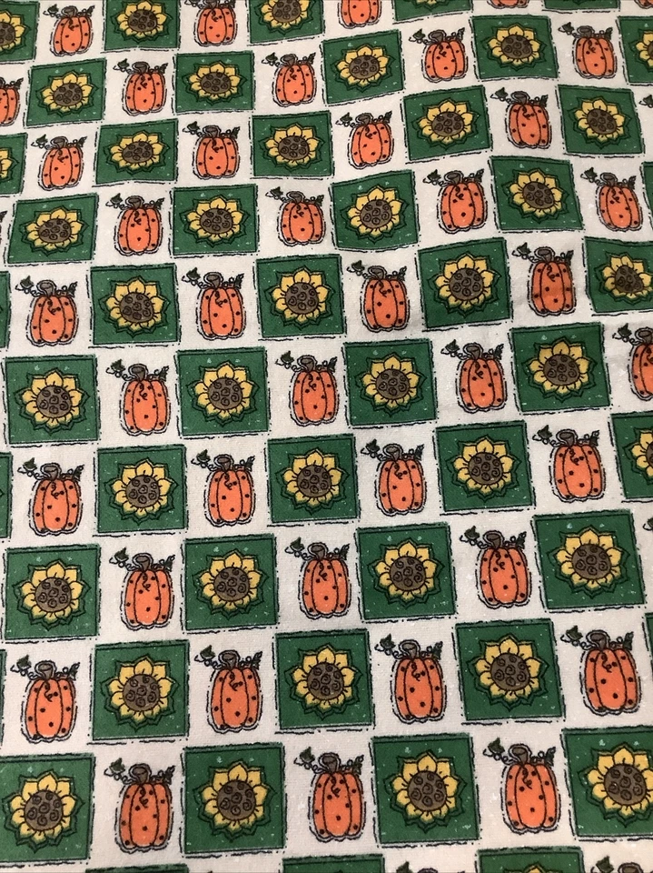 Vintage Flannel Pumpkin Patch Fabric For General Co 2 Yards x 44” W Soft Green - Image 1 of 4