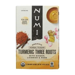 Numi Tea - Organic - Turmeric - Three Roots - 12 Bags - Case of 6 - Picture 1 of 2