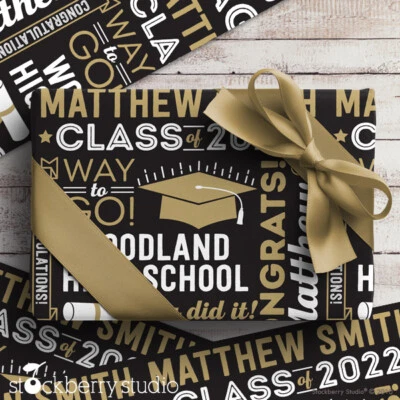 Graduation Gift Wrap Paper Personalized All About The Grad Wrapping Paper Gifts - Image 1 of 4