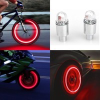2Pcs LED Cycling Bike Bicycle Neon Car Wheel Tire Valve Caps Wheel Lights 4Color