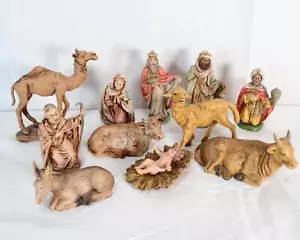 Vintage Weihnachtskrippe Markenlos 12-teiliges Set Italien A303 - Bild 1 von 17