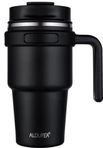 20 Oz Insulated Coffee Mug Tumbler with Handle, Lid & Straw, Stainless Steel - Picture 1 of 7