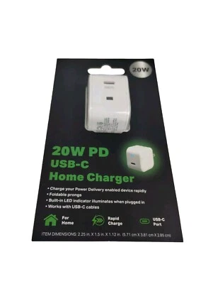 20W PD Type USB C Port  Home Charger  Quick Charge QC 3.0 Adapter  - Image 1 of 4