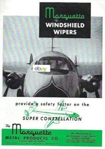 EASTERN AIRLINES LOCKHEED SUPER CONSTELLATIONS WITH MARQUETTE WIPERS AD - Picture 1 of 1