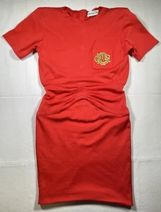 Christian Dior Vintage Red Pencil Dress Size 6 Made In USA - Picture 1 of 19