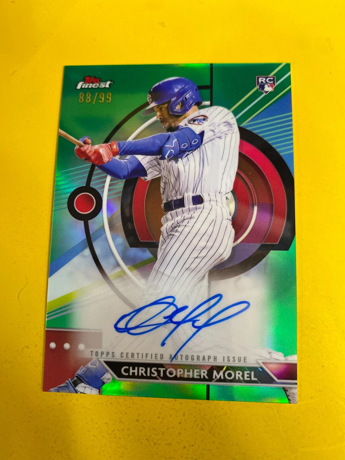 DA75692  2023 Finest Auto Green Refractors #FACM Christopher Morel RC #88/99