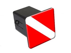 Scuba Diver Flag - Diving - Tow Trailer Hitch Cover Plug Insert Truck - Picture 1 of 1