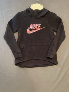 Nike Hooded Sweatshirt Girls Medium Black Pink Camo Long Sleeve Hoodie - Picture 1 of 8