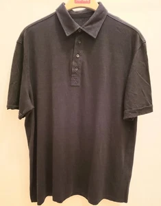 ERMENEGILDO ZEGNA MENS LINEN BLACK POLO SHIRT SIZE XXL - Picture 1 of 5
