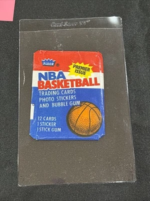 Paquete de cera vacía Fleer 1986-87 baloncesto envoltura excelente estado Michael Jordan Foto 1 de 2