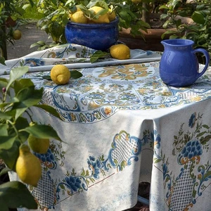 Tovaglia Mirabello Ravello in Raso di Cotone 4 Posti Multicolor - Foto 1 di 3