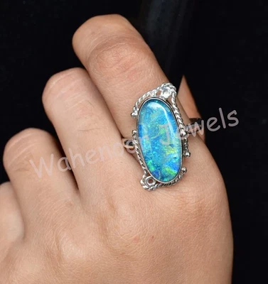 26.65 Ct Natural Monarch Fire Opal 925 Sterling Silver Ring Size 9.75 US For Her - Image 1 of 4