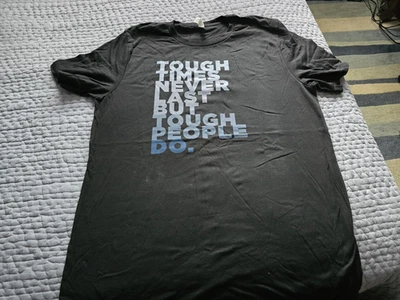 Mike The Situation Jersey Shore TOUGH TIMES NEVER LAST Black T-Shirt Womens L - Image 1 of 4