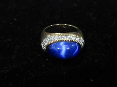 Anillo Park Lane Anfitriona Talla 8/9 Tono Dorado Acento Piedra Azul Raro Difícil de Encontrar! Foto 1 de 4
