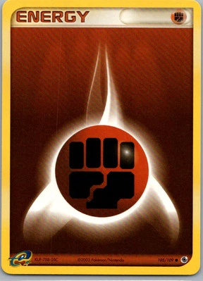 FIGHTING ENERGY 105/109 EX Ruby & Sapphire Pokemon ENERGY WOTC Card EX - Image 1 of 2