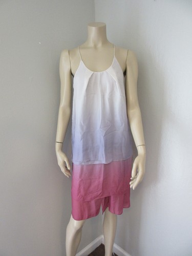 ACNE STUDIOS Abito da festa senza maniche ACNE rosa viola contrasto a strati Halter 38 buco della serratura dietro