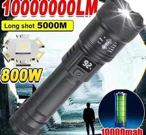 Torcia Led Militare 10000000LM Professionale Ricaricabile Zoomabile Alta Potenza - Foto 1 di 11