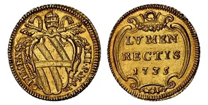 ITALIAN ST. Papal St. Clement XII. 1735-V Scudo d'Oro NGC MS65 Fr-224 - Picture 1 of 1